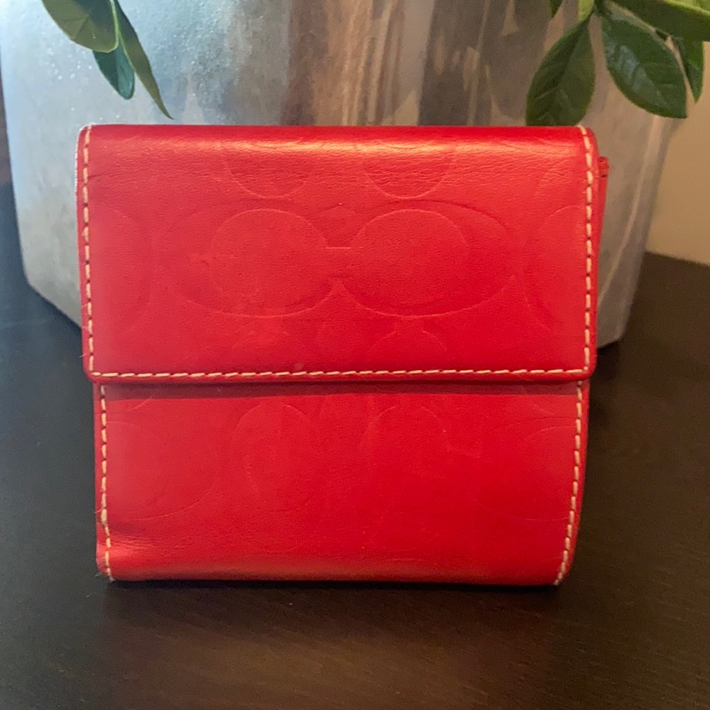Coach leather mini wallet